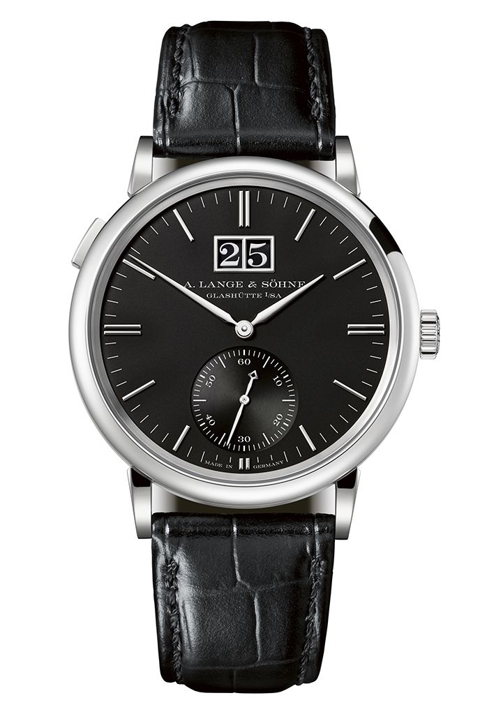 A. Lange & Söhne 381.029 : Saxonia Outsize Date White Gold / Black ...