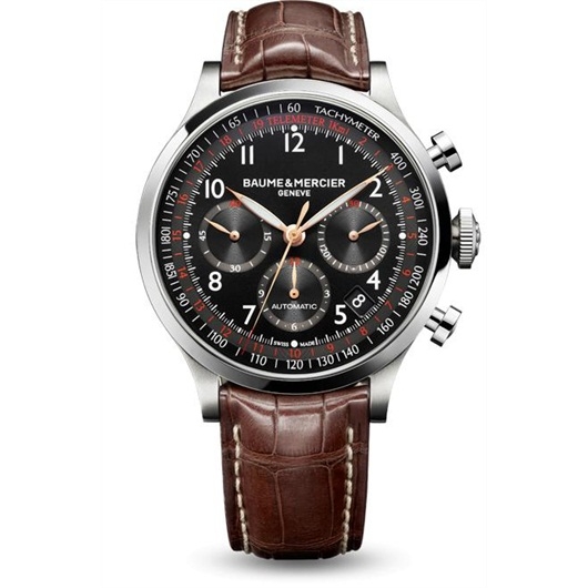 Baume Mercier 10067 Capeland Chronograph 44 Black Alligator