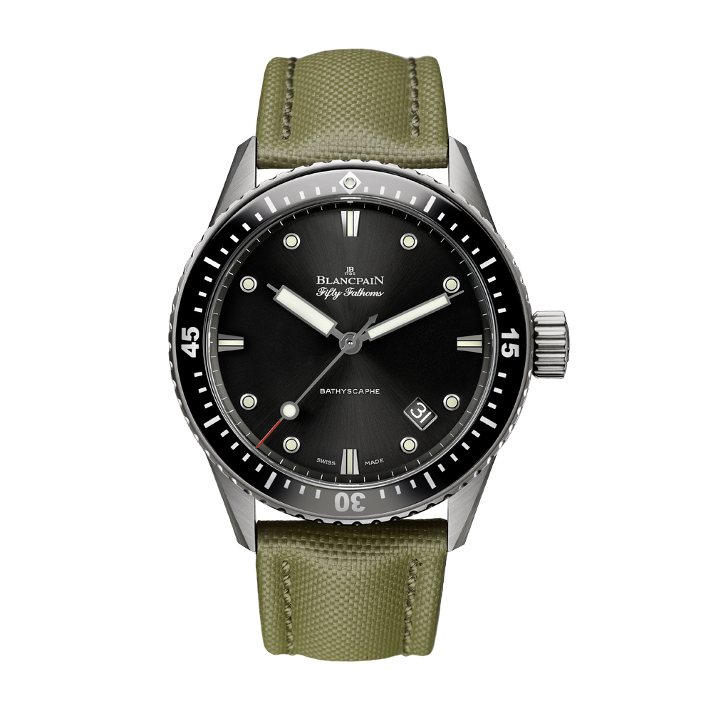 Blancpain 5000-1230-K52A : Fifty Fathoms Bathyscaphe Titanium / Black ...