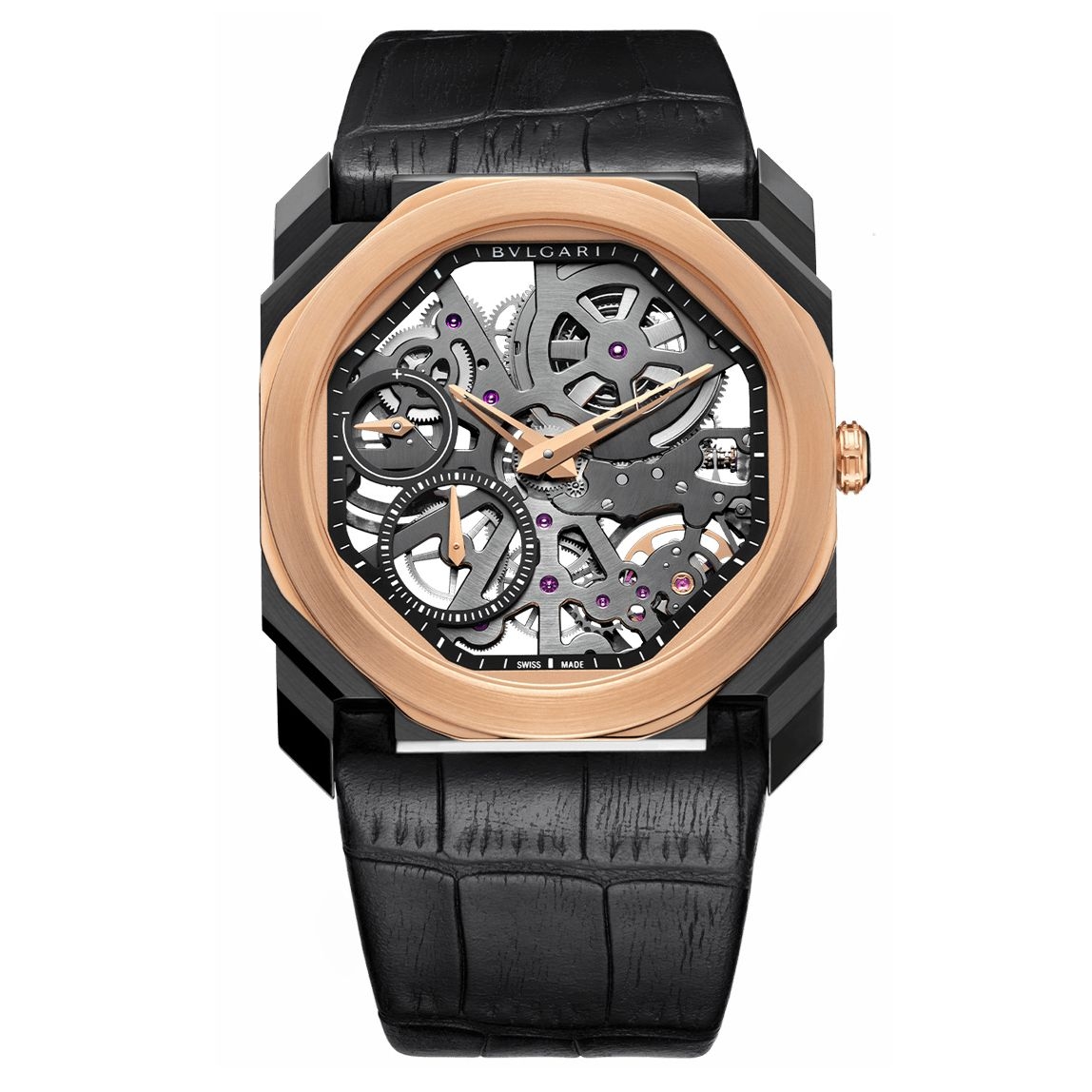 Bulgari 102469 : Octo Finissimo Skeleton DLC / Rose Gold / Alligator »  WatchBase