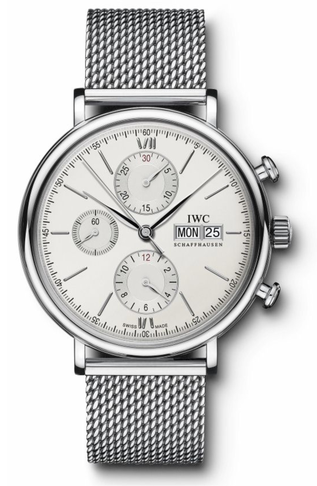 IWC IW3910-05 : Portofino Chronograph Stainless Steel / Silver / Mesh ...