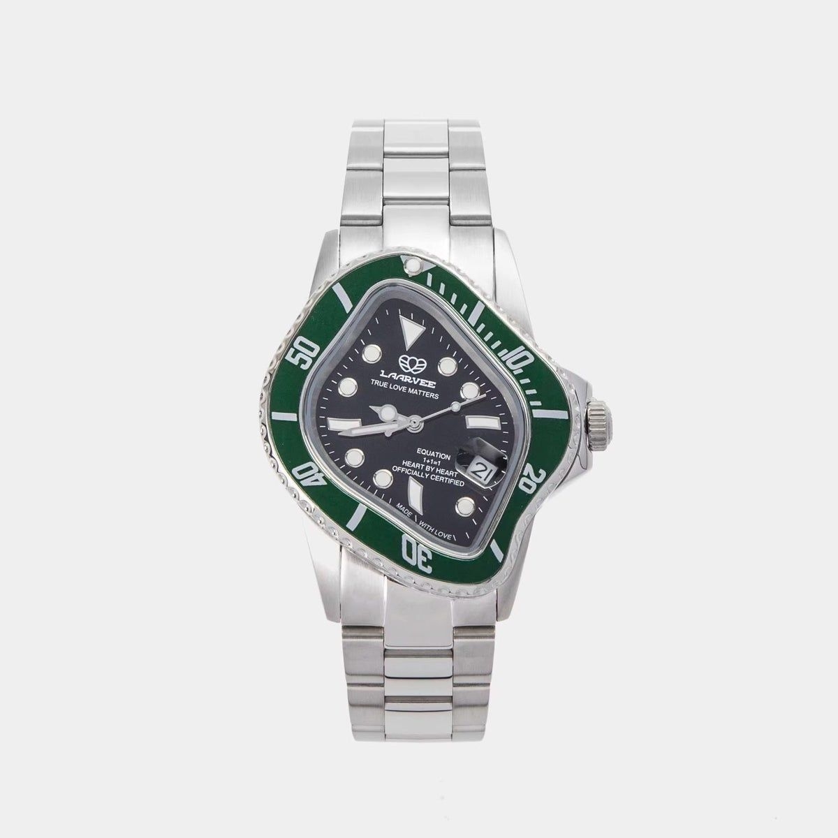 Laarvee PEA001-SS-VN : Crashed Submariner Stainless Steel - Green