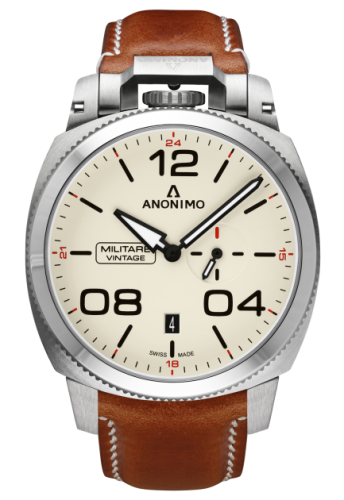 Anonimo AM-1021.01.001.A02 : Militare Automatic Stainless Steel / Cream / Leather