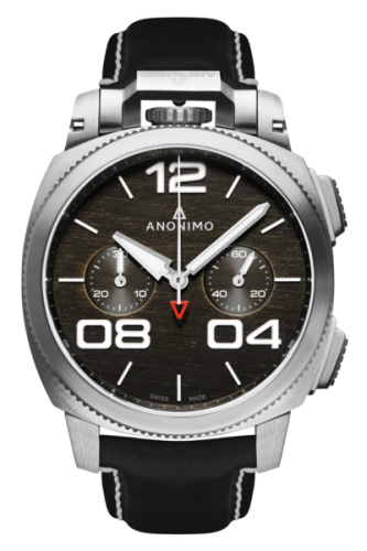 Anonimo AM-1120.01.001.A01 : Militare Chrono Stainless Steel / Black / Leather