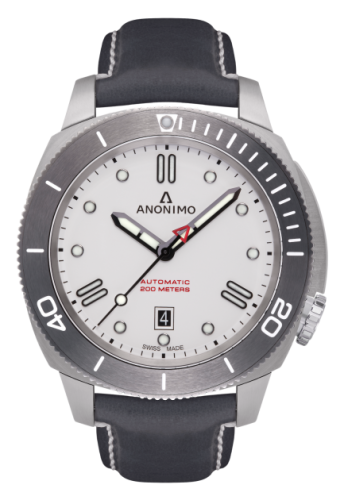 Anonimo AM-1002.04.003.A04 : Nautilo Automatic Stainless Steel / White / Leather