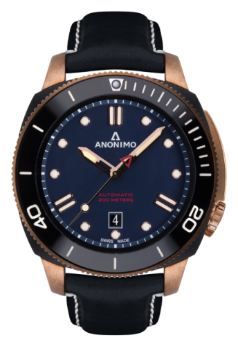 Anonimo AM-1002.08.005.A05 : Nautilo Automatic Bronze / DLC / Blue / Leather