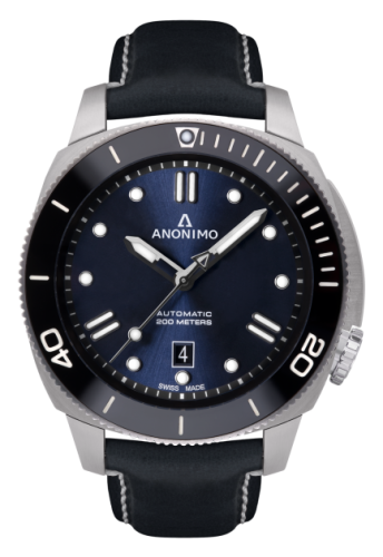 Anonimo AM-1002.09.006.A03 : Nautilo Automatic Stainless Steel / Navy Blue / Leather