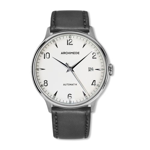 Archimede UA8068P-A1.1 : 1950-2 Stainless Steel / Silver / Black Leather