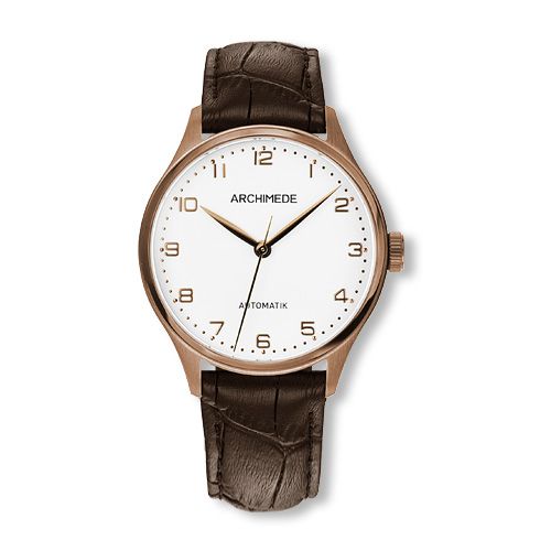 Archimede UA4929-A3.32-G5 : Klassik 36 Gold PVD / Silver / Brown Leather