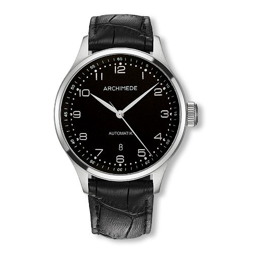 Archimede UA7929-A2.1 : Klassik 42 Stainless Steel / Black / Black Leather