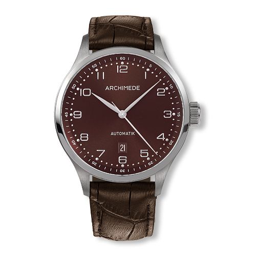 Archimede UA7929-A2.10 : Klassik 42 Stainless Steel / Brown / Brown Leather