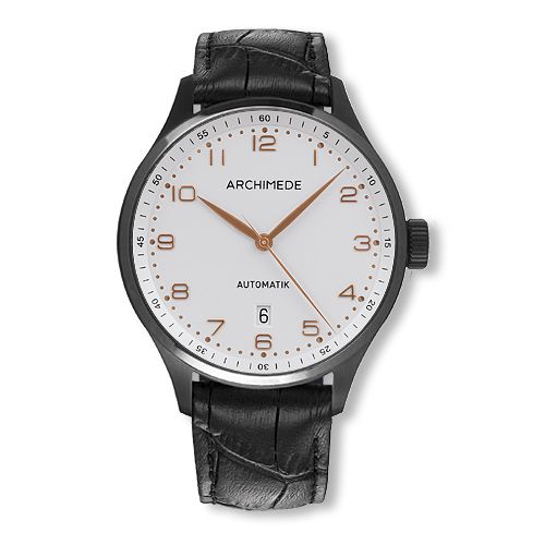 Archimede UA7929-A2.6-SW : Klassik 42 TwoTone Stainless Steel / PVD / Silver / Black Leather