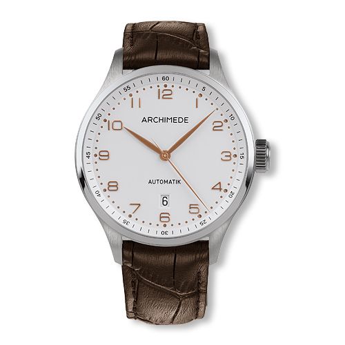 Archimede UA7929-A2.7 : Klassik 42 TwoTone Stainless Steel / Silver / Brown Leather