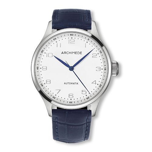 Archimede UA7929-M2.13 : Klassik 42 Stainless Steel / Silver / Blue Leather