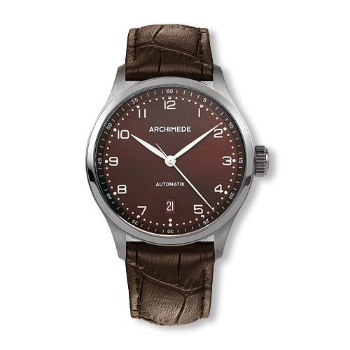 Archimede UA7969-A3.10 : Klassik 39 Stainless Steel / Brown / Brown Leather