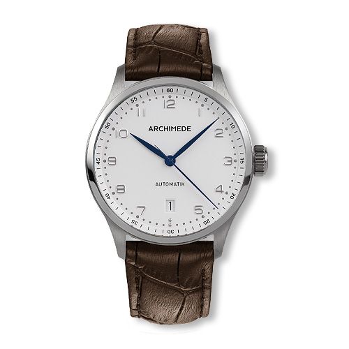 Archimede UA7969-A3.4 : Klassik 39 Stainless Steel / Silver / Brown Leather