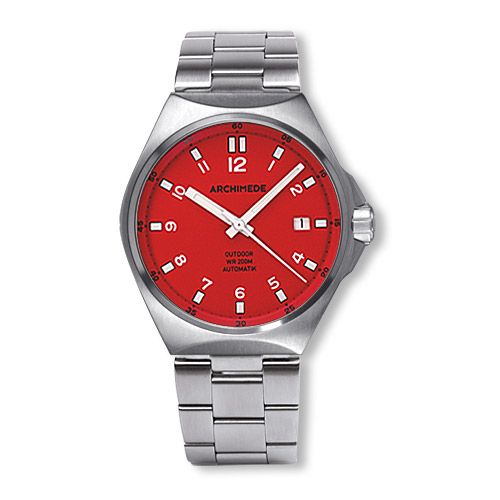 Archimede UA8239B-A6.1-H : OutDoor 39 Protect Stainless Steel / Red / Bracelet