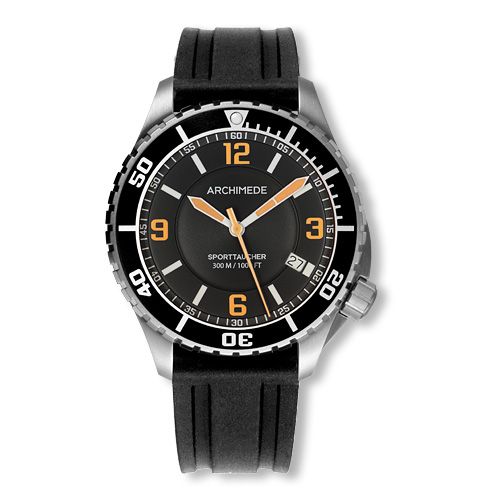 Archimede UA8974-TS-A4.2 : SportTaucher Stainless Steel / Black / Rubber