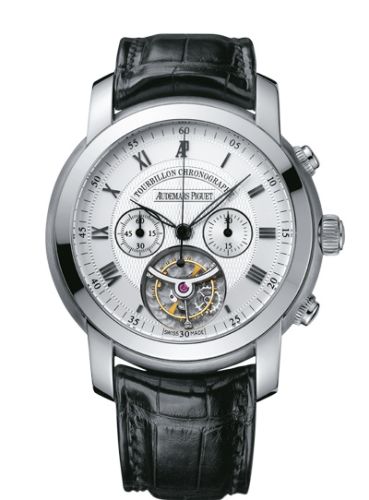 Audemars Piguet 26010BC.OO.D002CR.01 : Jules Audemars Tourbillon Chronograph White Gold / Silver