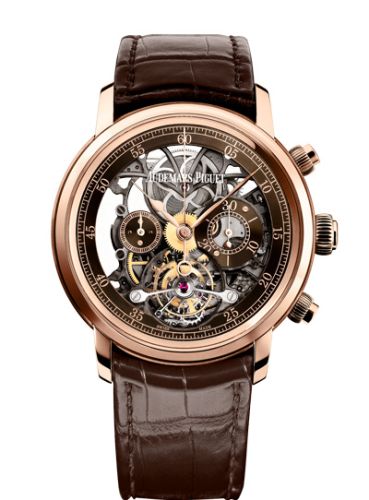 Audemars Piguet 26346OR.OO.D088CR.01 : Jules Audemars 26346 Tourbillon Chronograph Openworked Pink Gold