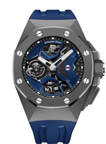 Audemars Piguet 26589IO.OO.D030CA.01 : Royal Oak Concept GMT Tourbillon Titanium / Blue