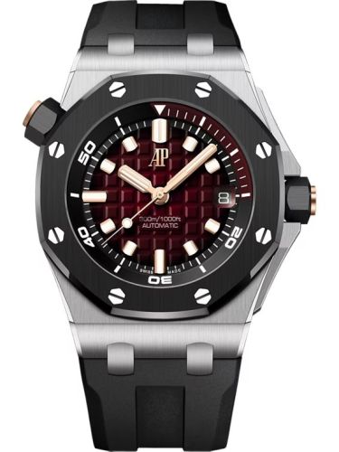 Audemars Piguet 15720CN.OO.A002CA.02 : Royal Oak Offshore Diver White Gold / Smoked Red