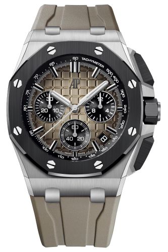 Audemars Piguet 26420SO.OO.A600CA.01 : Royal Oak Offshore 43 Stainless Steel / Ceramic / Taupe