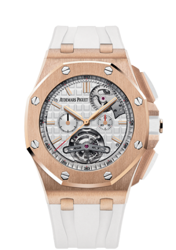 Audemars Piguet 26540OR.OO.A010CA.01 : Royal Oak Offshore Tourbillon Chronograph Peripheral Red Gold / White