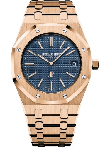 Audemars Piguet 15202OR.OO.1240OR.01 : Royal Oak Extra-Thin Pink Gold / Blue