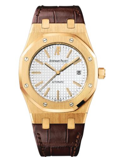 Audemars Piguet 15300BA.OO.D088CR.01 : Royal Oak 15300 Yellow Gold / Silver/ Strap