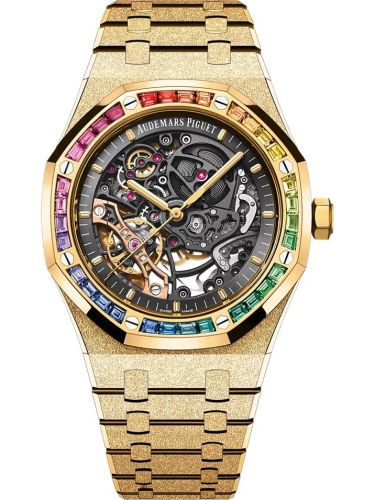 Audemars Piguet 15412BA.YG.1224BA.01-B : Royal Oak 41 Double Balance Wheel Openworked Frosted Yellow Gold - Rainbow