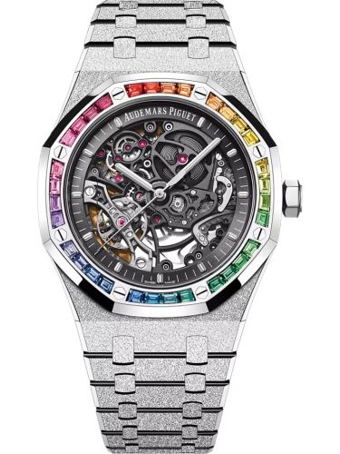 Audemars Piguet 15412BC.YG.1224BC.03-B : Royal Oak 41 Double Balance Wheel Openworked Frosted White Gold - Rainbow