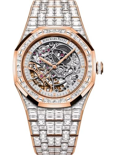 Audemars Piguet 15417OR.ZZ.1267OR.01.A : Royal Oak 41 Double Balance Wheel Openworked Pink Gold / Baguette