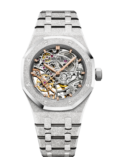 Audemars Piguet 15466BC.GG.1259BC.01 : Royal Oak 37 Double Balance Wheel Openworked Frosted White Gold