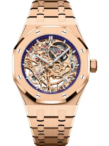 Audemars Piguet 15467OR.OO.1256OR.02 : Royal Oak 37 Double Balance Wheel Openworked Pink Gold / Purple