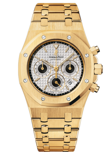 Audemars Piguet 25960BA.OO.1185BA.02 : Royal Oak 25960 Chronograph Yellow Gold / Silver