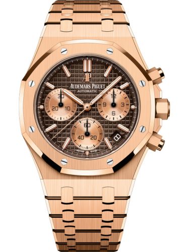 Audemars Piguet 26239OR.OO.1220OR.02 : Royal Oak Chronograph 41 Pink Gold / Brown / Bracelet