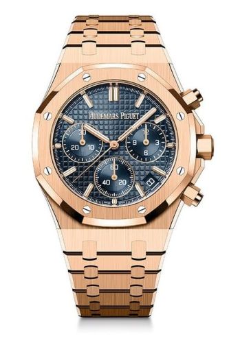 Audemars Piguet 26240OR.OO.1320OR.0 : Royal Oak Chronograph 41 Pink Gold / Blue / 50th Anniversary