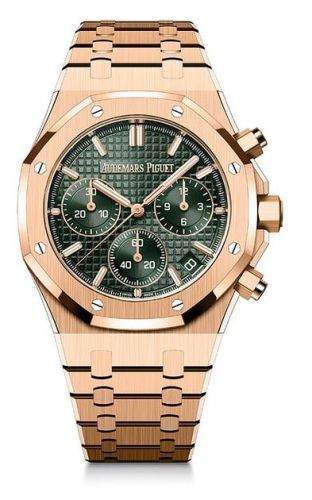 Audemars Piguet 26240OR.OO.1320OR.04 : Royal Oak Chronograph 41 Pink Gold / Green / 50th Anniversary