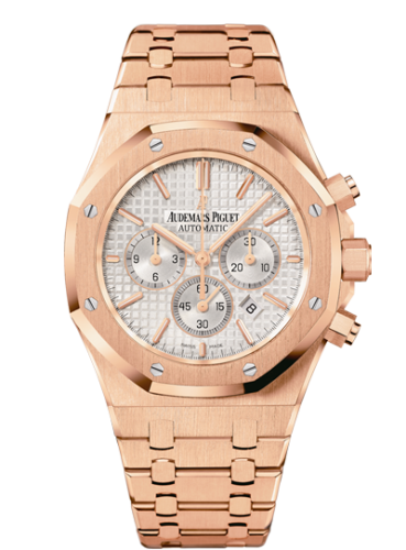 Audemars Piguet 26320OR.OO.1220OR.02 : Royal Oak Chronograph 41 Pink Gold / Silver