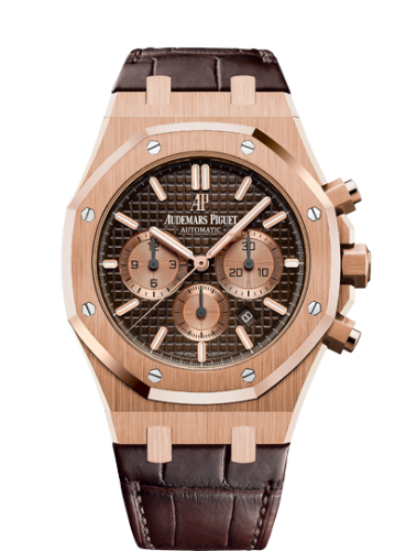 Audemars Piguet 26331OR.OO.D821CR.01 : Royal Oak Chronograph 41 Pink Gold / Brown / Alligator