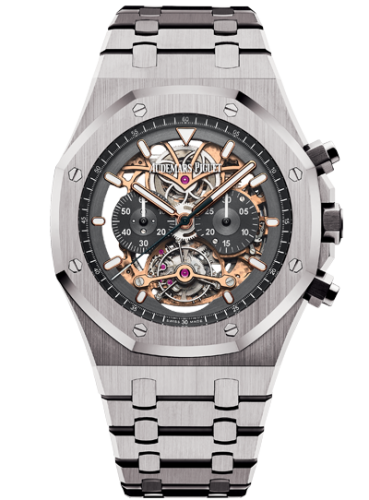 Audemars Piguet 26347TI.OO.1205TI.01 : Royal Oak 26347 Tourbillon Chronograph Openworked Titanium