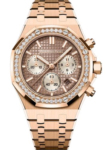 Audemars Piguet 26450OR.ZZ.1356OR.01-B : Royal Oak Chronograph 38 Pink Gold - Diamond / Beige