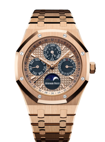 Audemars Piguet 26584OR.OO.1220OR.01 : Royal Oak Perpetual Calendar 41 Pink Gold / Blue