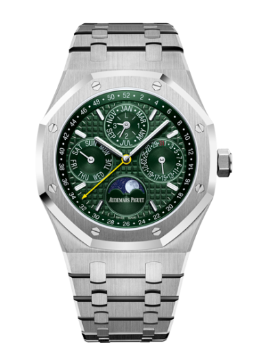 Audemars Piguet 26606ST.OO.1220ST.01 : Royal Oak Perpetual Calendar 41 Stainless Steel / Green / Unique Timepieces