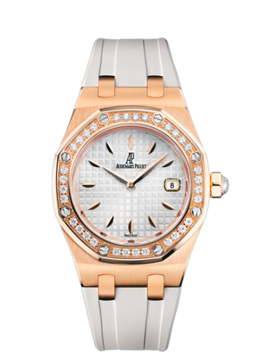 Audemars Piguet 67621OR.ZZ.D010CA.01 : Royal Oak Quartz 67621 Pink Gold / Diamond / Silver / Rubber