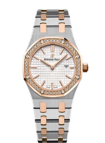 Audemars Piguet 67651SR.ZZ.1261SR.01 : Royal Oak 67651 Quartz Stainless Steel / Pink Gold / Diamond / Silver / Bracelet