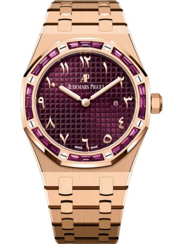 Audemars Piguet 67656OR.GR.1261OR.01 : Royal Oak 67656 Quartz Pink Gold - Garnets / Purple - Eastern Arabic