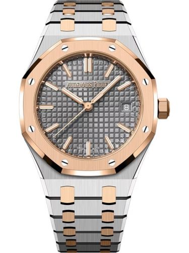Audemars Piguet 77450SR.OO.1361SR.03 : Royal Oak Selfwinding 34 Stainless Steel - Pink Gold / Grey / Bracelet