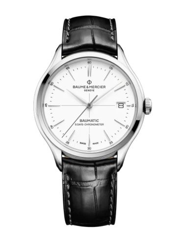 Baume & Mercier 10518 : Clifton Baumatic Stainless Steel / White / Strap / COSC